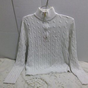 Vintage Chaps Cable Sweater Winter White Women's XL